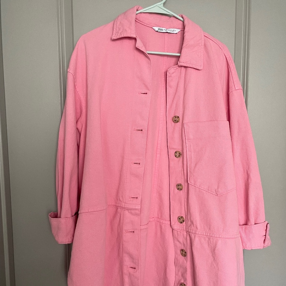 Pink- Long Jean Jacket